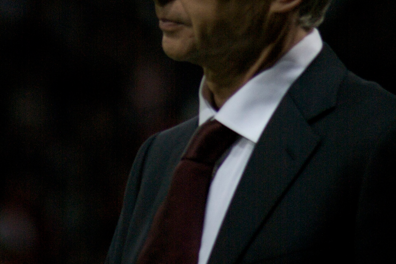 Football manager Arsène Wenger during Arsenal's UEFA Champions League semi-final first leg against Manchester United in April 2009.