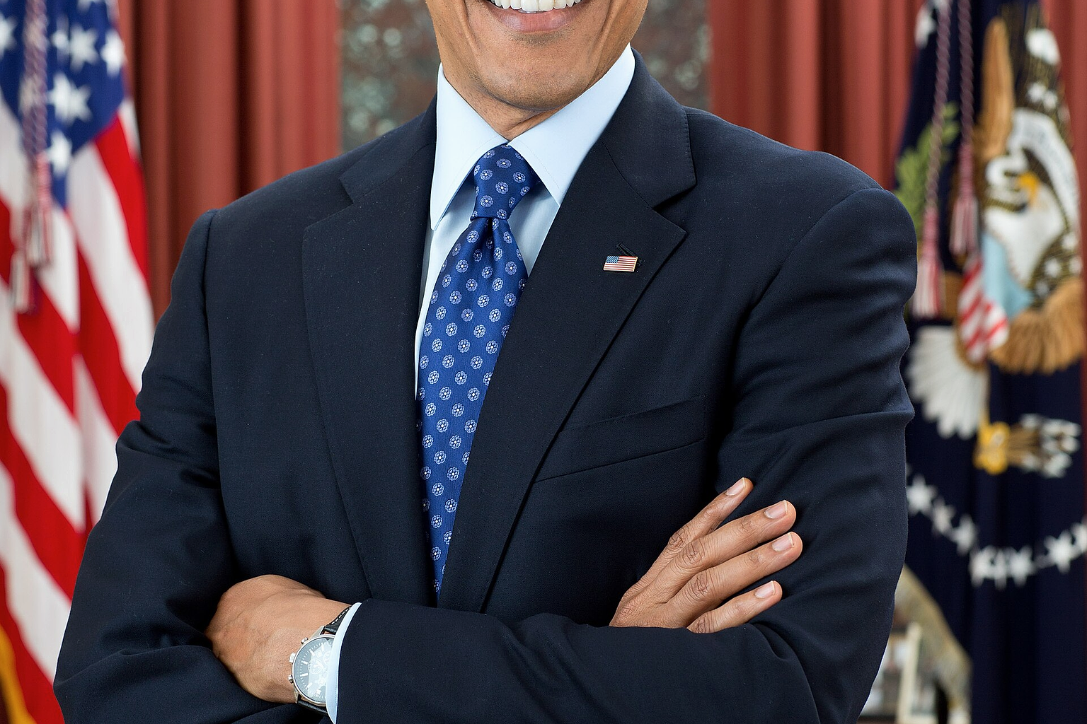 U.S. President Barack Obama 's official photograph in the Oval Office on December 6, 2012.