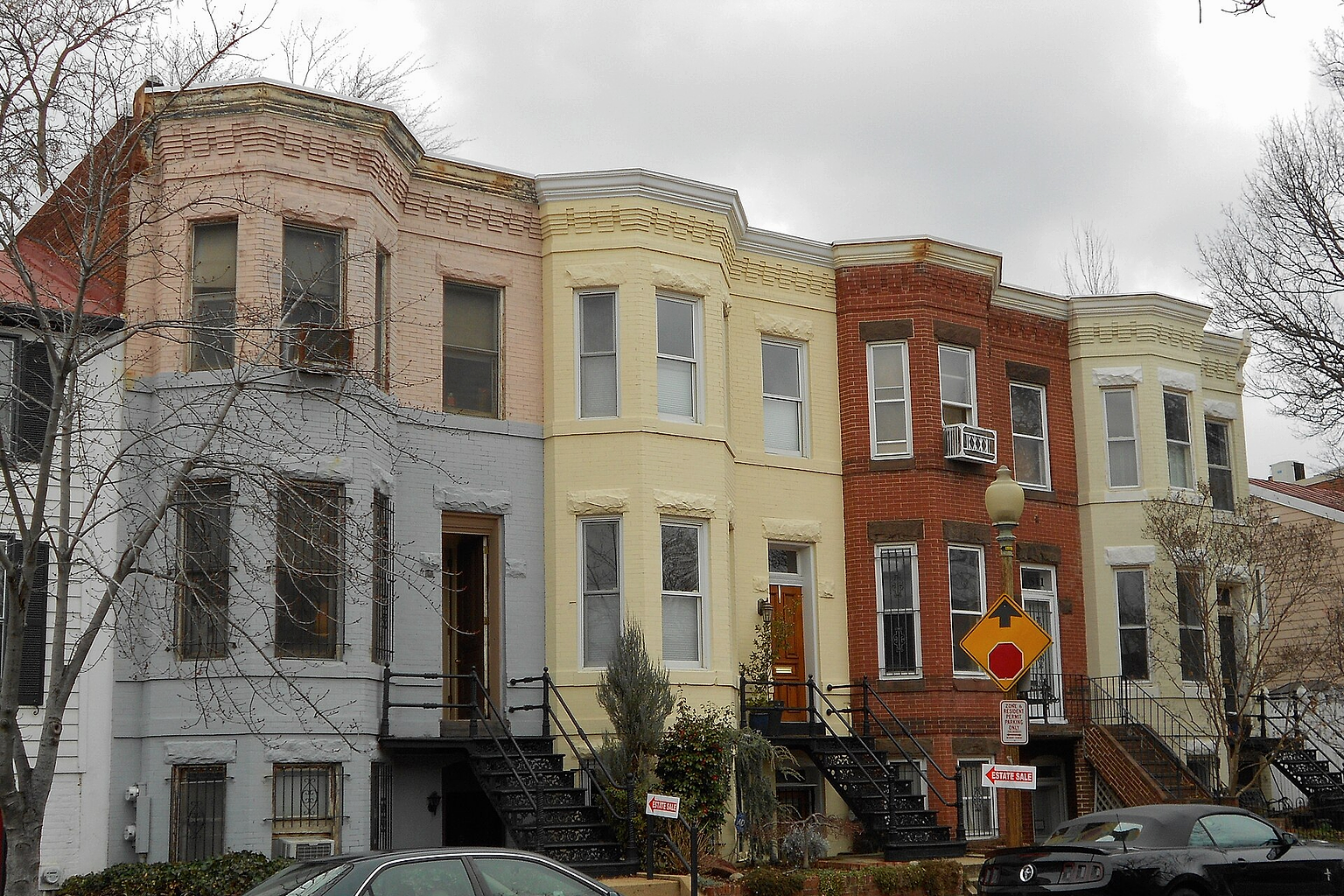 Houses on G Street SE in the Capitol Hill Historic District on the National Register of Historic Places. This is in the Southeast Quadrant of Washington DC