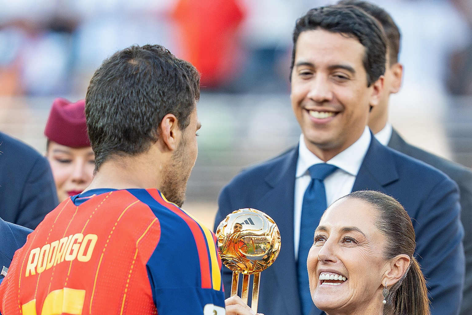 Rodri Claudia Sheinbaum during Argentina vs Spain at the 2026 FIFA World Cup Final