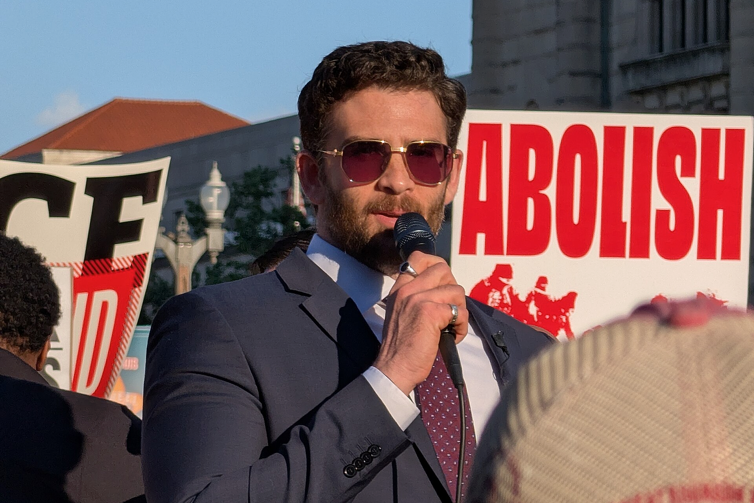Hasan Piker speaking at a rally for Cori Bush in St. Louis, MO on 2026-05-01