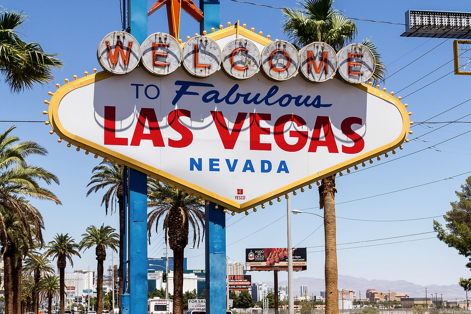 Welcome sign for Las Vegas in Paradise, Nevada , USA