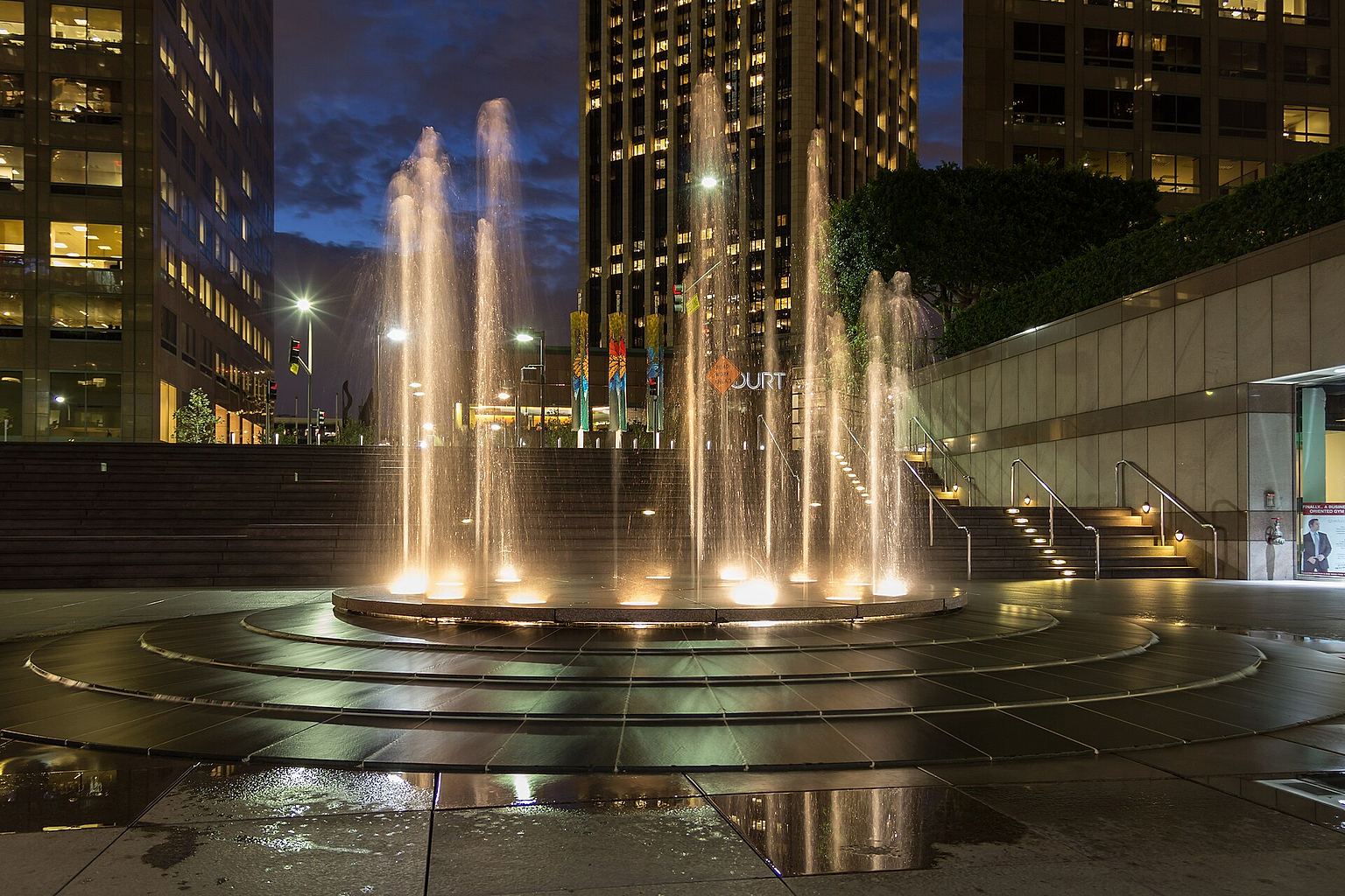 Fountain in Downtown , Los Angeles , California