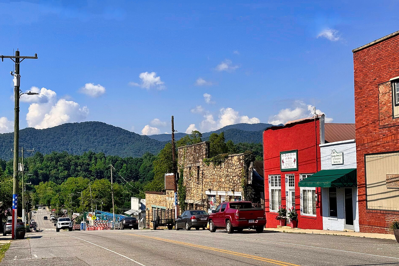North Main Street in downtown Robbinsville, North Carolina