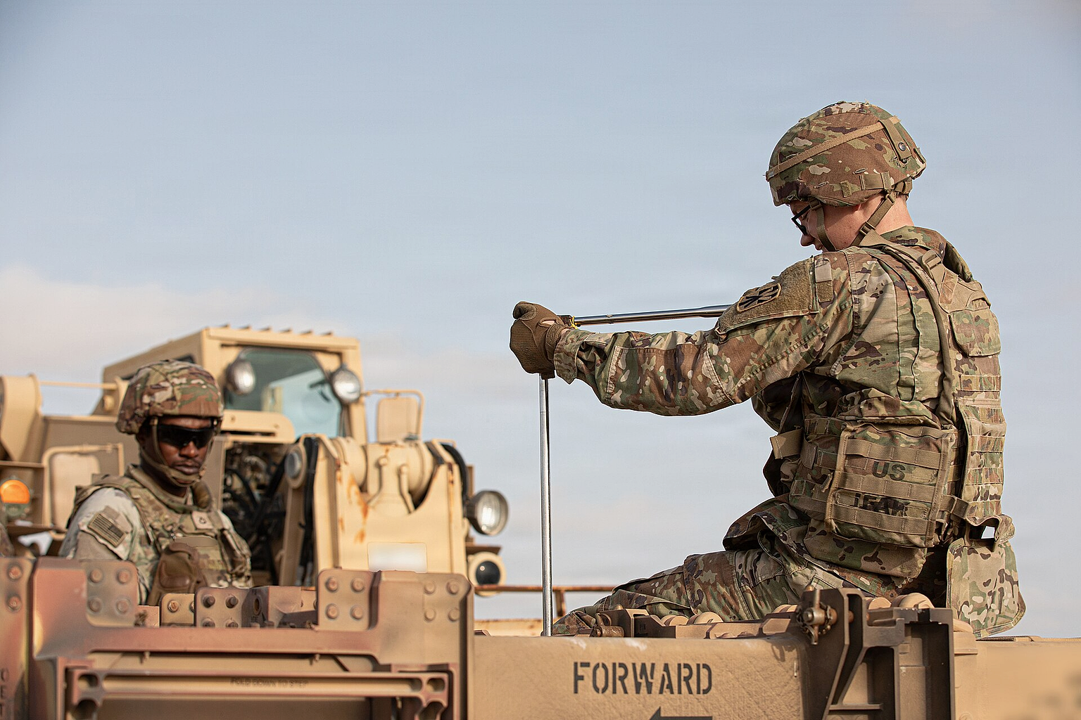 Soldiers conduct sustainment operations during Operation Epic Fury, March 23, 2026. (U.S. Army photo)