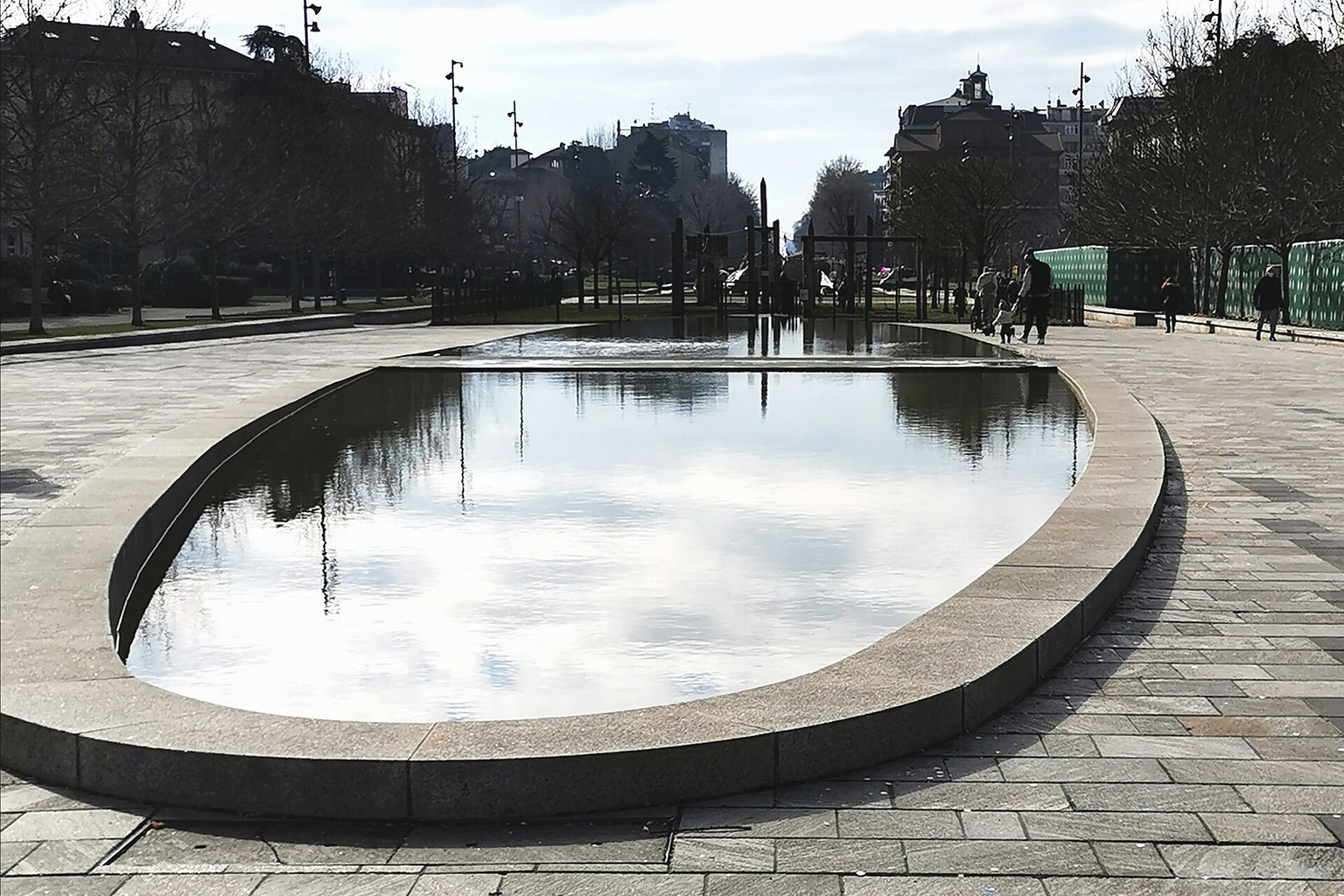 Reflecting pool in CityLife, Milan.