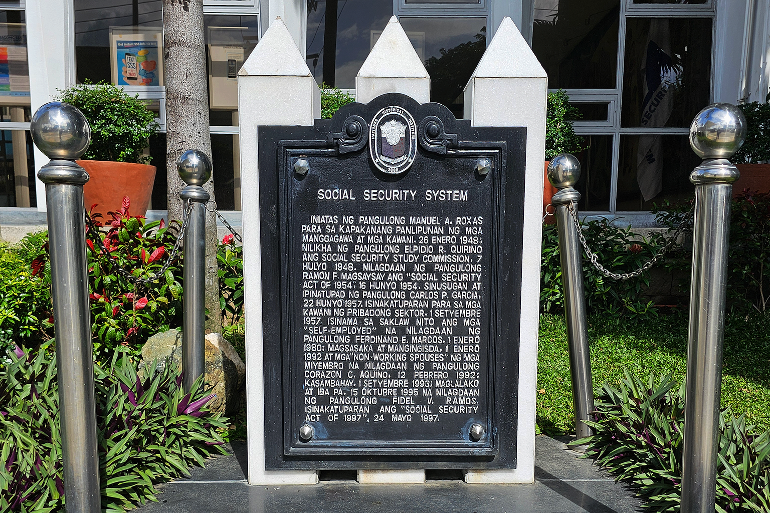 Social Security System NHI historical marker