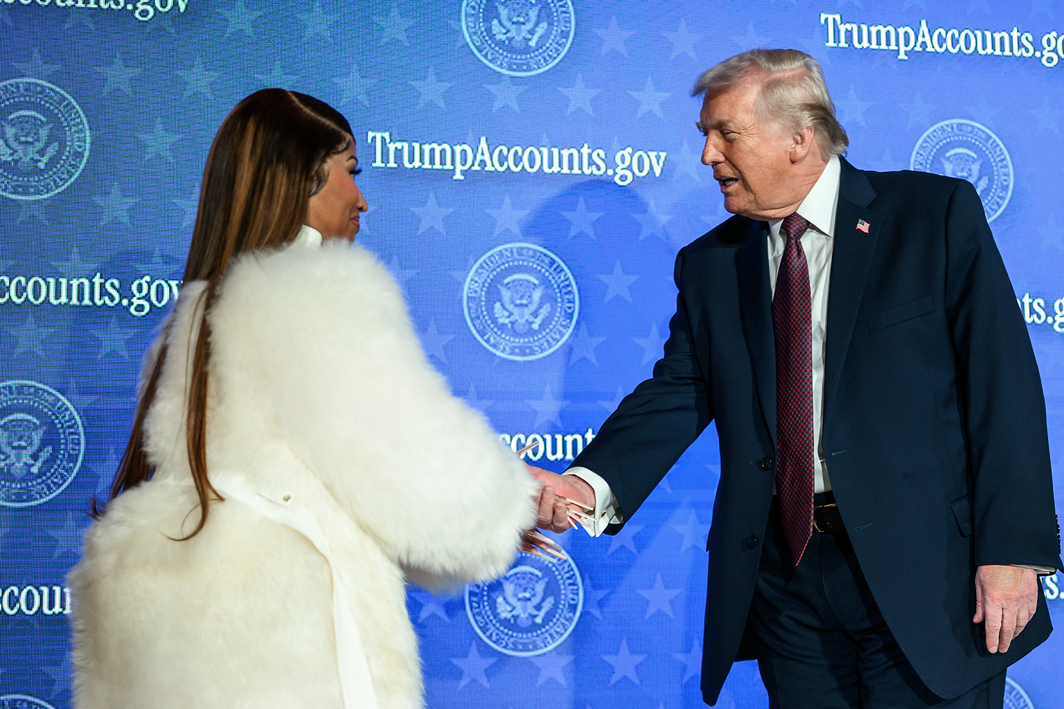 President Donald Trump delivers remarks on Trump Accounts at the Andrew W. Mellon Auditorium in Washington, D.C., Wednesday, January 28, 2026. (Official White House Photo by Daniel Torok)