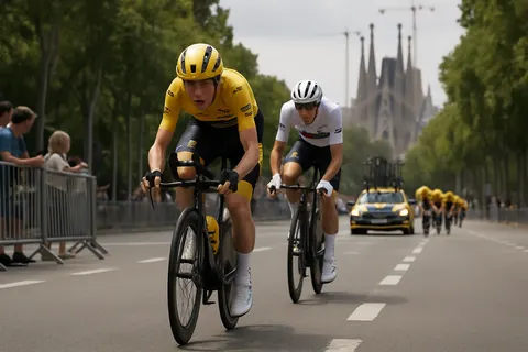 Editorial image for Vingegaard Claims Early Lead as Visma Wins Opening Tour de France Stage in Barcelona