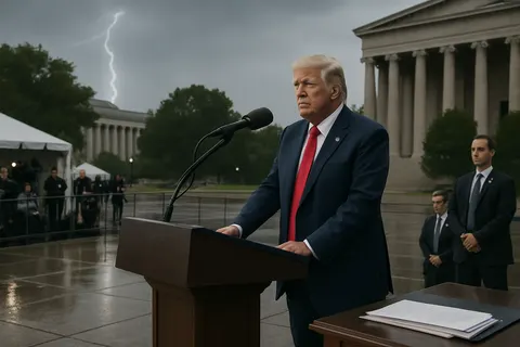 Editorial image for Trump’s 250th Independence Anniversary Speech Marked by Lightning Delay and Controversy