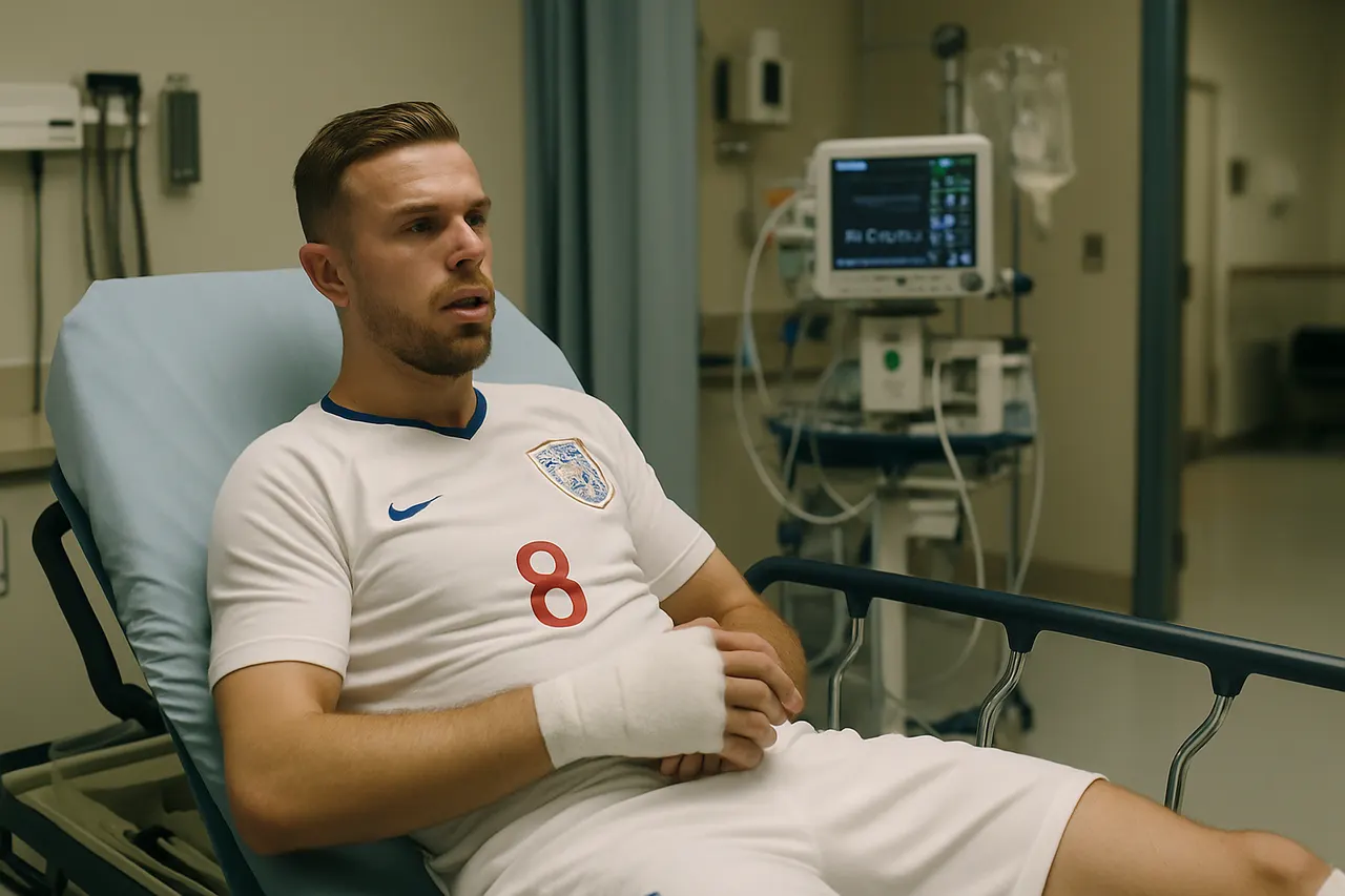 Editorial image for England's Jordan Henderson Hospitalized After Wrist Injury Celebrating World Cup Win Over Mexico