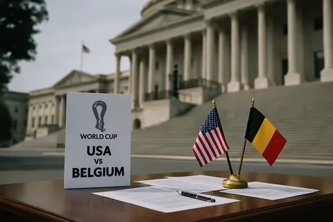 Editorial image for Controversy Surrounds USA vs Belgium World Cup Last 16 Match Following Trump Lobbying