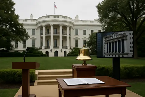Editorial image for Trump Rings NYSE Bell from White House to Launch ‘Trump Accounts’ for Children