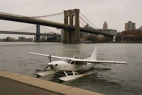 Editorial image for Kodiak 100 Seaplane Makes Hard Landing in East River Near Brooklyn