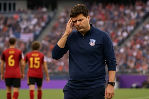 Editorial image for USA Coach Mauricio Pochettino Shows Frustration as Belgium Takes 2-1 Halftime Lead in FIFA World Cup Round of 16