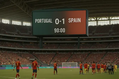 Editorial image for Spain Defeats Portugal 1-0 with Late Merino Goal, Ending Ronaldo's World Cup Career