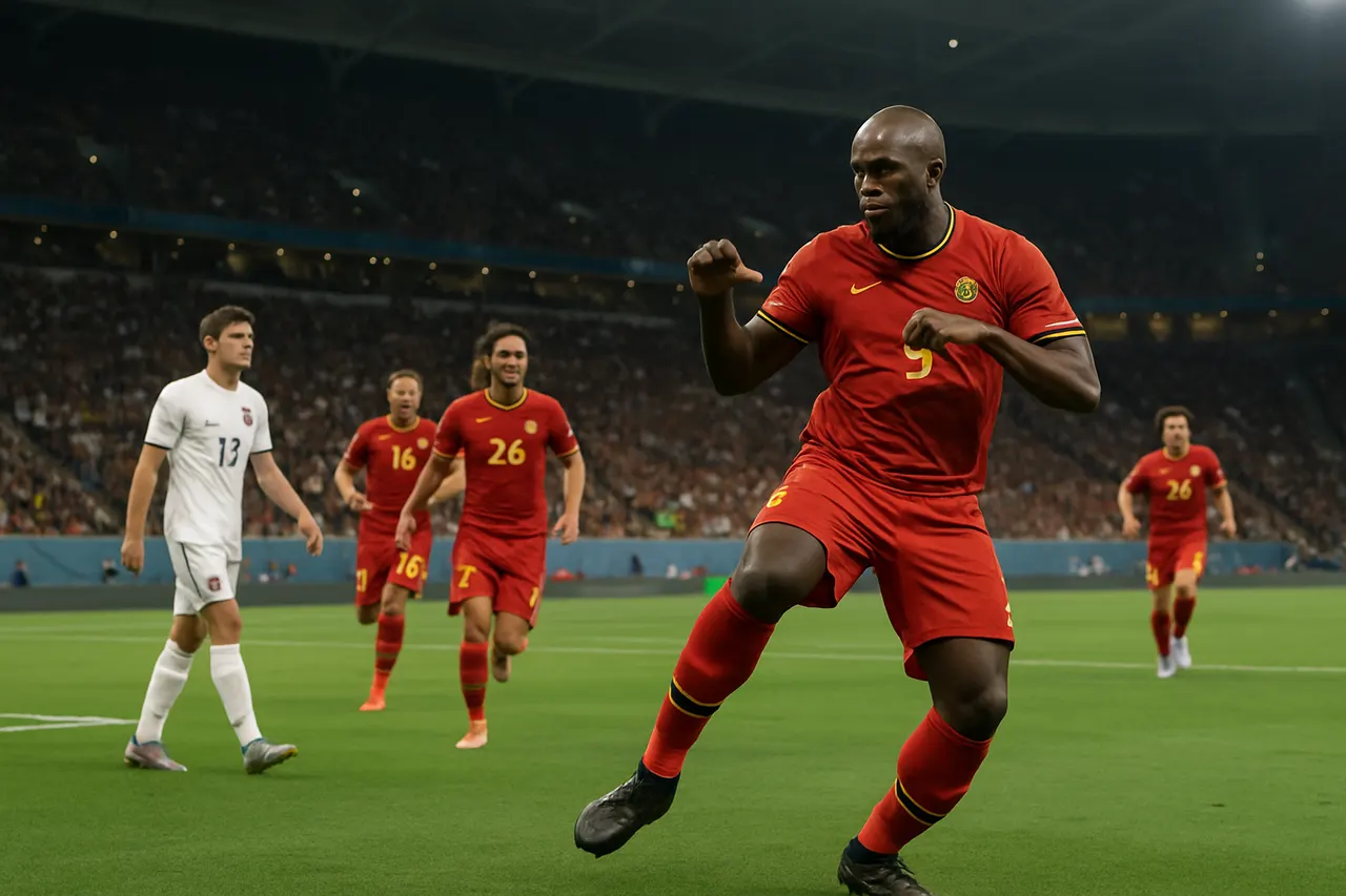 Editorial image for Belgium Eliminates Team USA in World Cup, Romelu Lukaku Performs Trump Dance After Fourth Goal