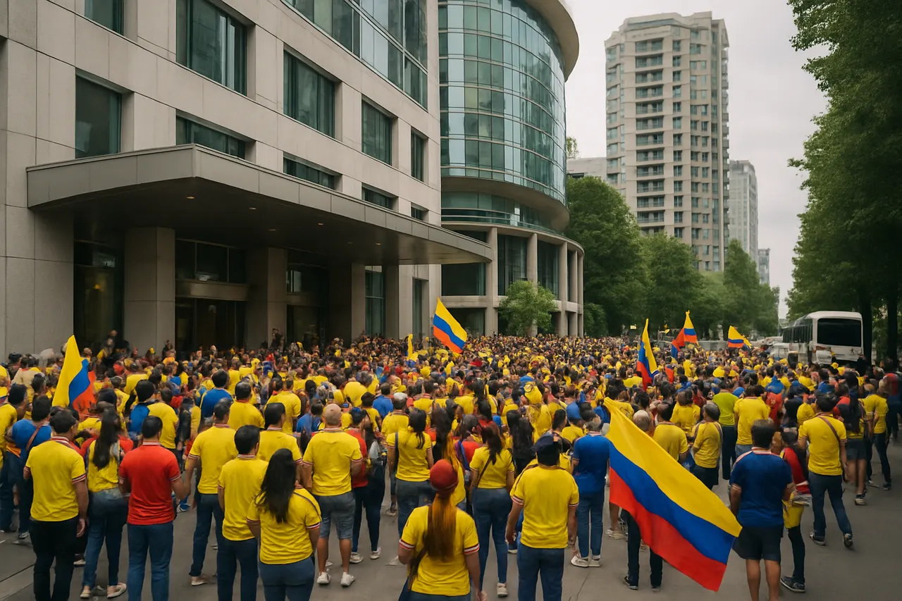 Editorial image for Colombian Fans Flood Vancouver Ahead of World Cup Round of 16 Match Against Switzerland