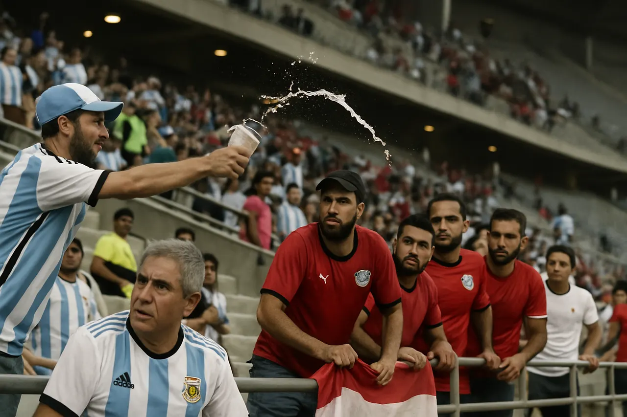 Editorial image for Argentina Fans Throw Beer at Egypt Supporters Following Match
