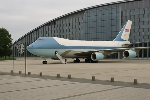 Editorial image for Trump Departs NATO Summit on Older Air Force One After Arriving on Qatar-Gifted Aircraft