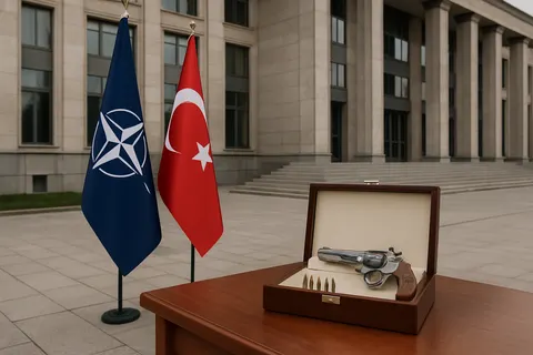 Editorial image for Erdogan Gifts NATO Leaders Engraved Revolvers with Live Ammunition at Ankara Summit