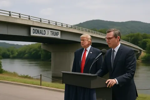 Editorial image for Treasury Secretary Scott Bessent Unveils Donald J. Trump Bridge in East Tennessee