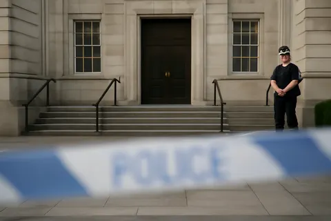 Grounded editorial scene illustrating UK police have launched a murder investigation after Ann Widdecombe, a former Conservative minister and Brexit campaigner, was found dead at her home.