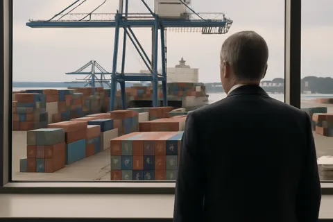 General business and trade setting with a clear real-world economic focal point.