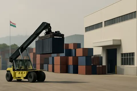 General business and trade setting with a clear real-world economic focal point.