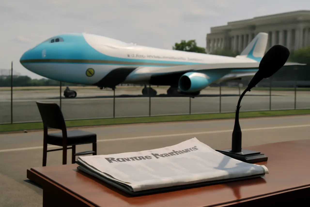 Grounded editorial scene illustrating Several New York Times reporters have been subpoenaed to testify before a federal grand jury following their coverage of security concerns related to the new Air Force One.