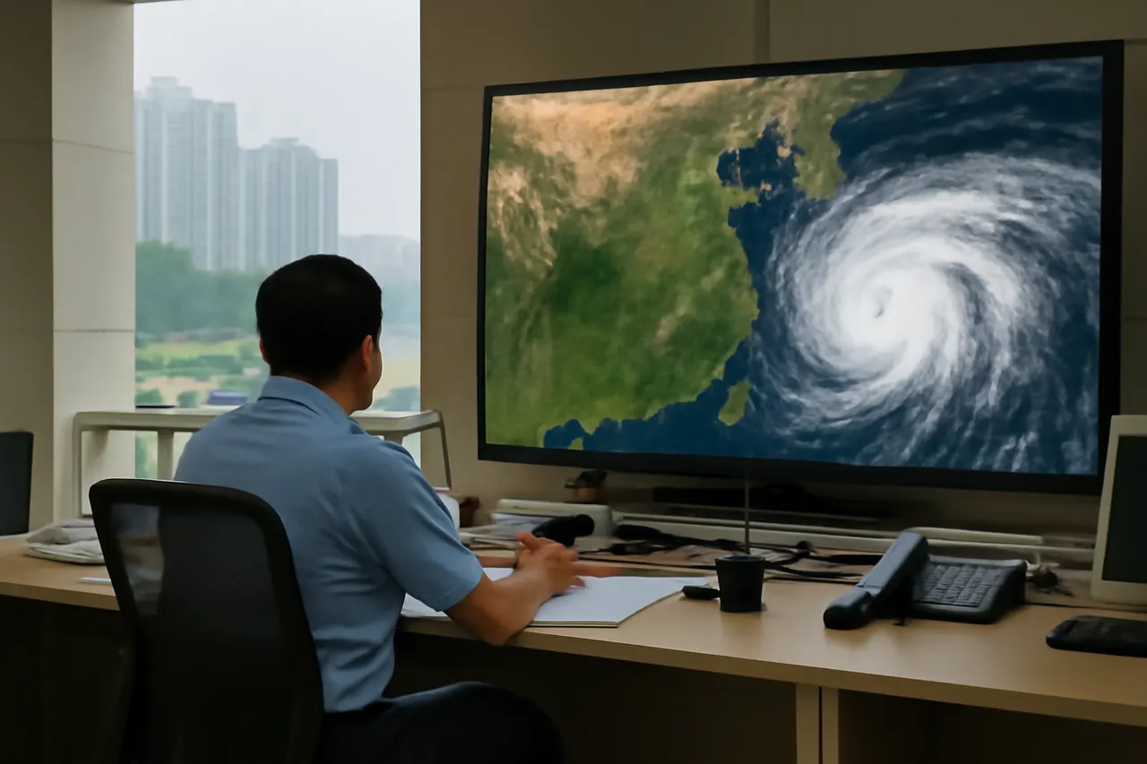 Grounded editorial scene illustrating Typhoon Bavi, the second powerful storm in a week, approaches eastern China prompting mass evacuations as it threatens heavy rains and flooding.