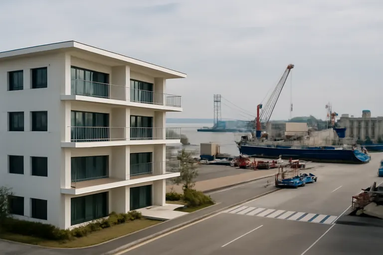 General business and trade setting with a clear real-world economic focal point.