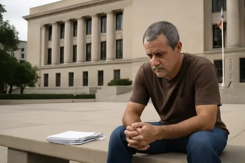 Grounded editorial scene illustrating Scull Delgado, a Cuban immigrant arrested near retirement after decades in the US, voices feelings of betrayal under Donald Trump’s deportation policies.