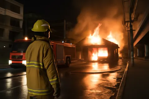 Grounded editorial scene illustrating A deadly fire erupted at a pub in northern Bangkok, resulting in multiple fatalities according to local authorities.