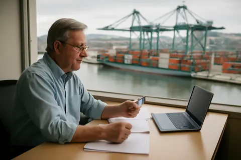 General business and trade setting with a clear real-world economic focal point.