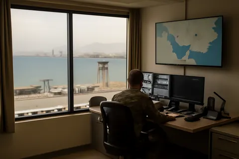 Grounded editorial scene illustrating As U.S. forces strike Iranian targets near the Strait of Hormuz, the path to resolving nuclear issues and stabilizing oil prices remains uncertain.