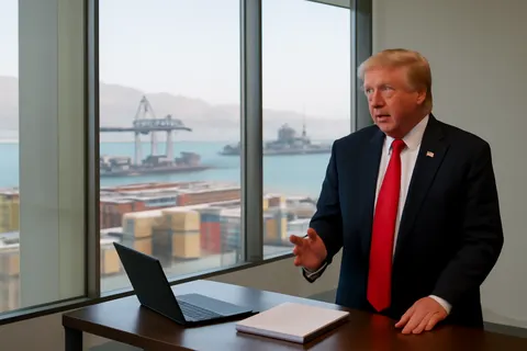General business and trade setting with a clear real-world economic focal point.