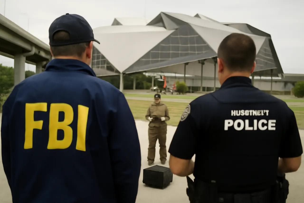 Grounded editorial scene illustrating Ahead of the World Cup semifinals at Atlanta Stadium, federal and local authorities intensify drone surveillance and enforcement to ensure public safety.