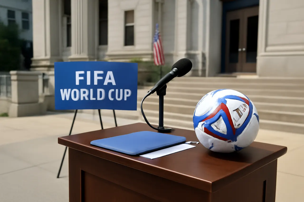 Grounded editorial scene illustrating Aleksander Ceferin skipped the final match citing disagreements on disciplinary actions, refereeing logistics, and geopolitical concerns during the tournament held in the United States.