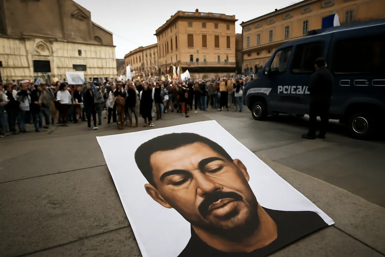 Grounded editorial scene illustrating The death of Abderrahim Fakir during police restraint in Bologna has sparked widespread demonstrations and political outrage across Italy.