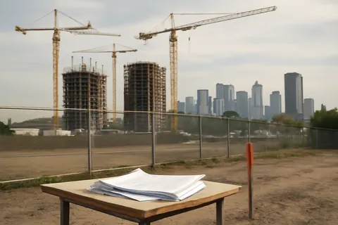 General business and trade setting with a clear real-world economic focal point.