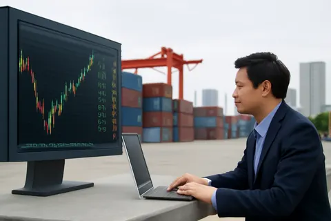 General business and trade setting with a clear real-world economic focal point.