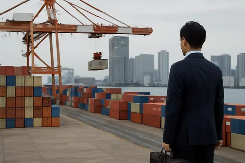 General business and trade setting with a clear real-world economic focal point.