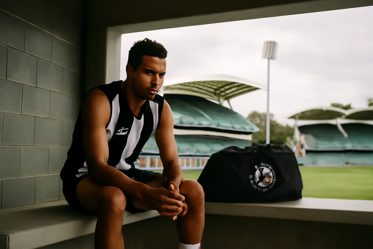 Grounded editorial scene illustrating Despite Bobby Hill’s absence and contract uncertainties, Collingwood coach Craig McRae affirms the star’s lasting welcome at the club as the team prepares for a key match against Adelaide.