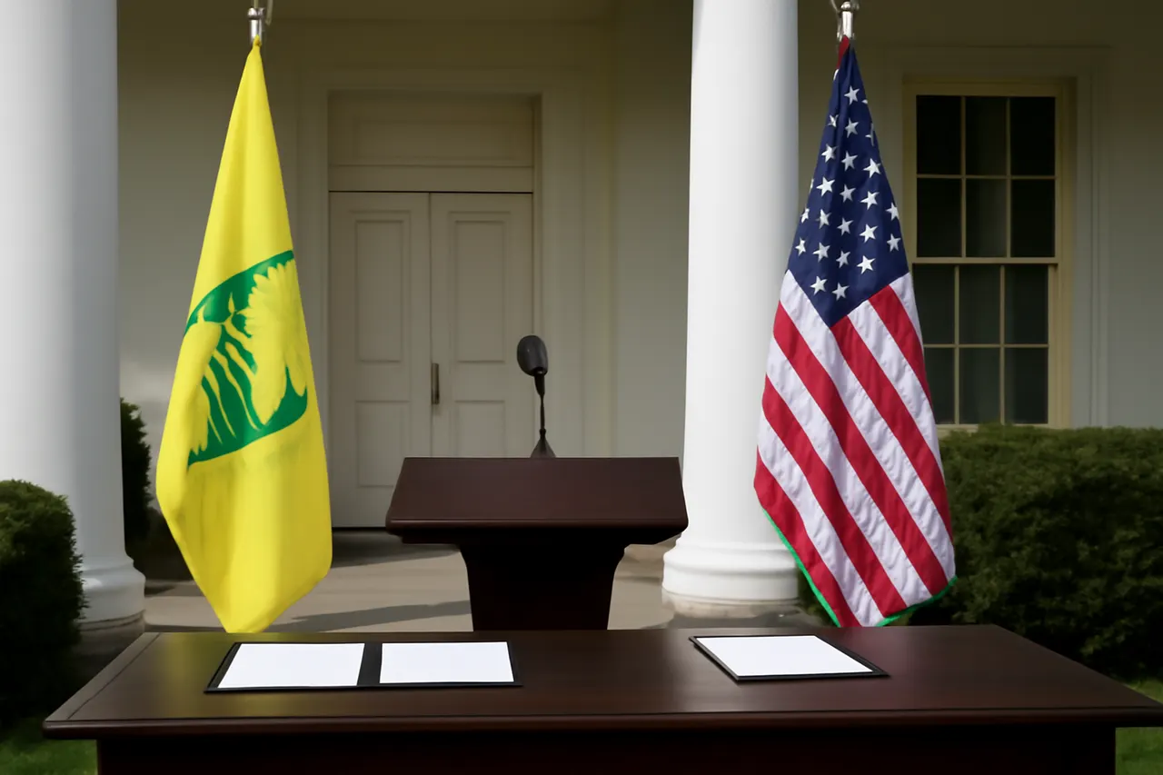 Grounded editorial scene illustrating During a White House meeting with Lebanese President Joseph Aoun, US President Trump expressed willingness to engage in direct talks with Hezbollah if Lebanon requests it.