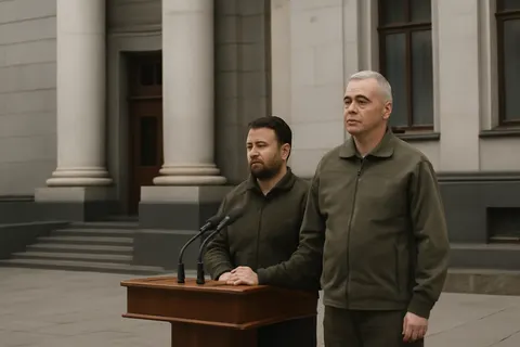 Grounded editorial scene illustrating Following mass protests demanding change, President Volodymyr Zelensky replaces Ukraine’s armed forces commander-in-chief.