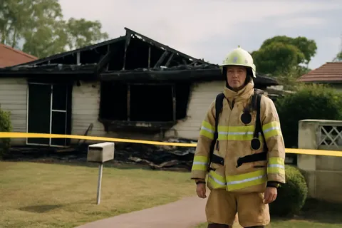 Grounded editorial scene illustrating A blaze in a Logan suburb south of Brisbane on Tuesday afternoon resulted in two deaths, including a woman battling lymphoma and a longtime family friend.
