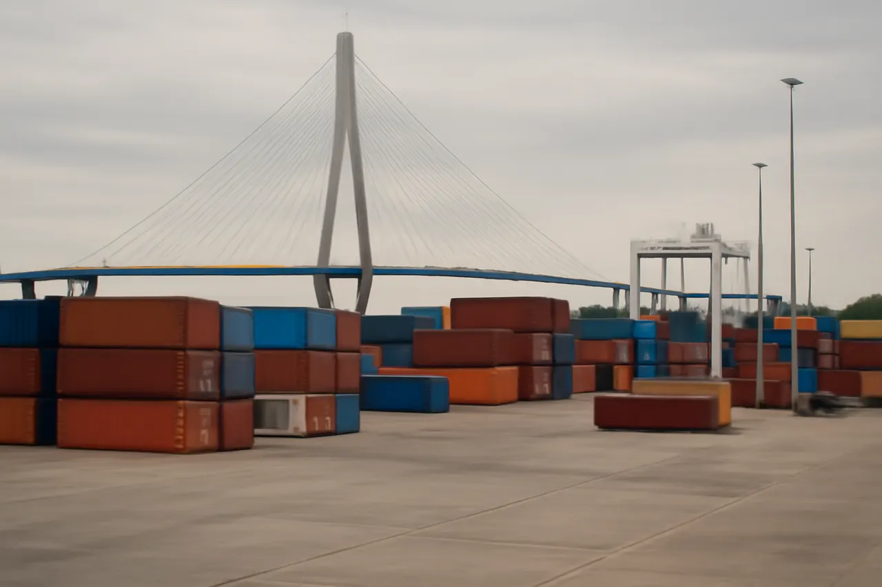 General business and trade setting with a clear real-world economic focal point.
