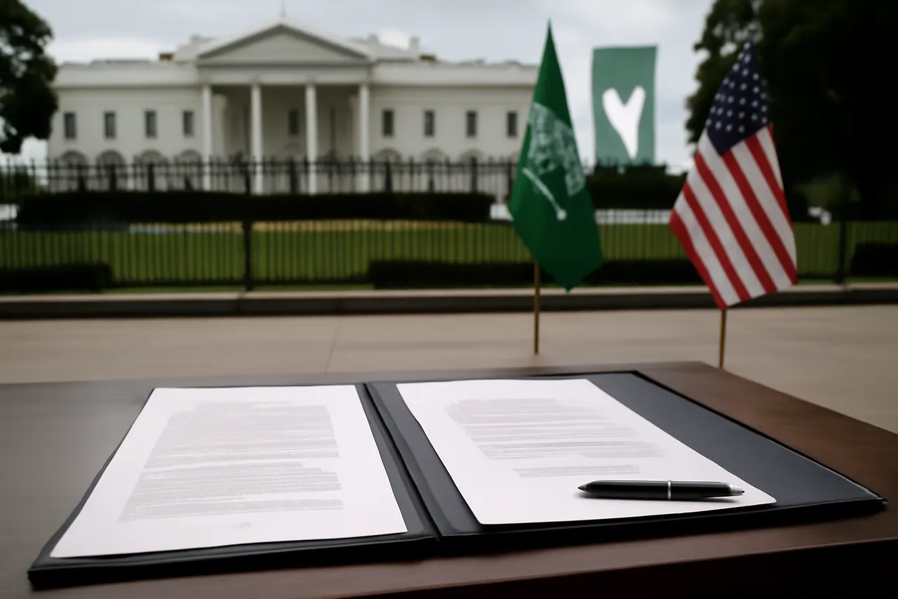 Grounded editorial scene illustrating The agreement, expected to be announced soon, could enable Saudi Arabia to develop uranium enrichment capabilities for its civilian nuclear program with U.S. involvement.