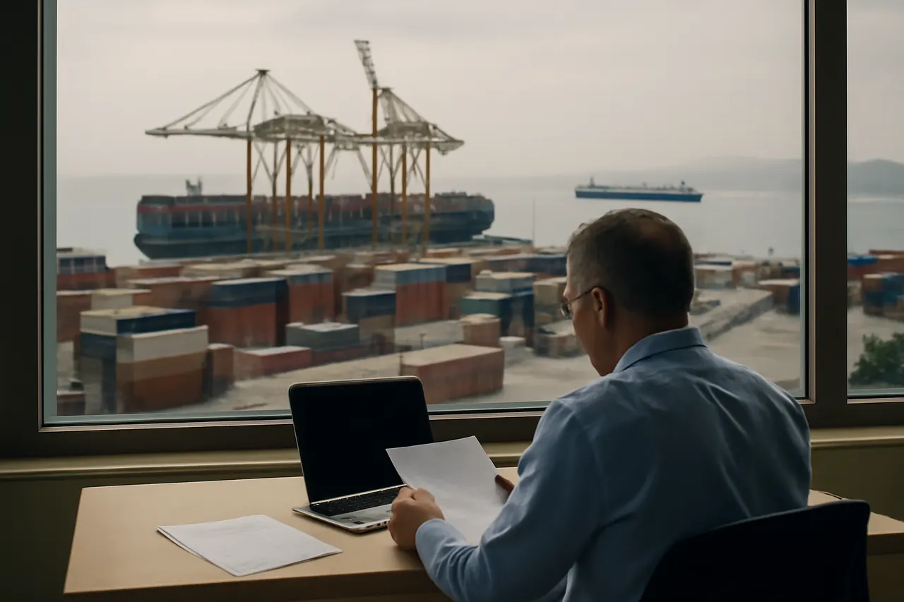 General business and trade setting with a clear real-world economic focal point.
